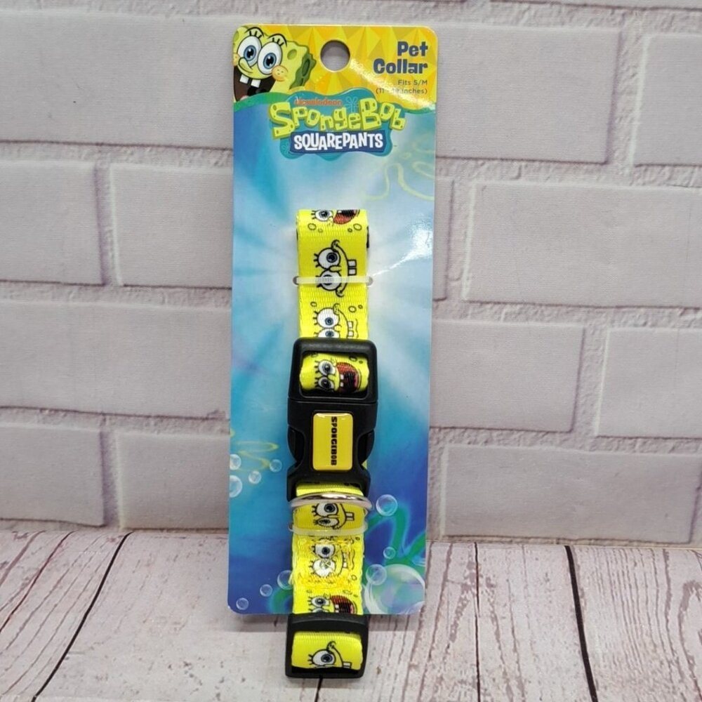 Nickelodeon Spongebob SquarePants All Over Graphics‎ Pet Collar S/M 11"-19"